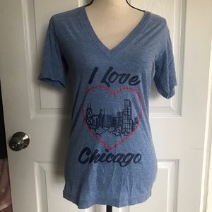"I Love Chicago" Women's V-Neck T-shirt Size XL Brand new